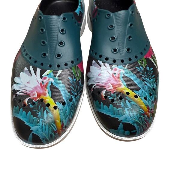Biion Women's Spikeless Golf Shoes Jungle Night Print Black Blue Size 7 - Picture 7 of 9